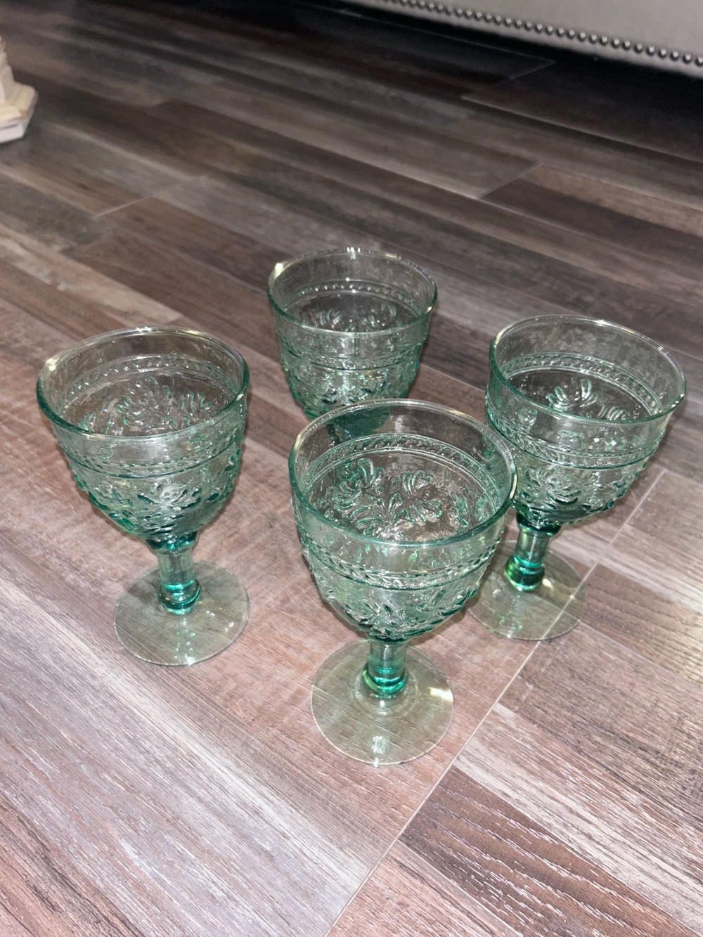 Pfaltzgraff vintage green Party Set Of 4  water  Goblets cottagecore